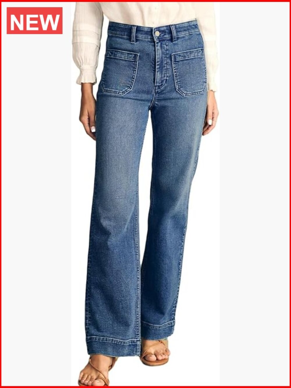 Wide Leg Jeans High Waisted Stretchy Straight Leg Loose Trendy Denim Pants